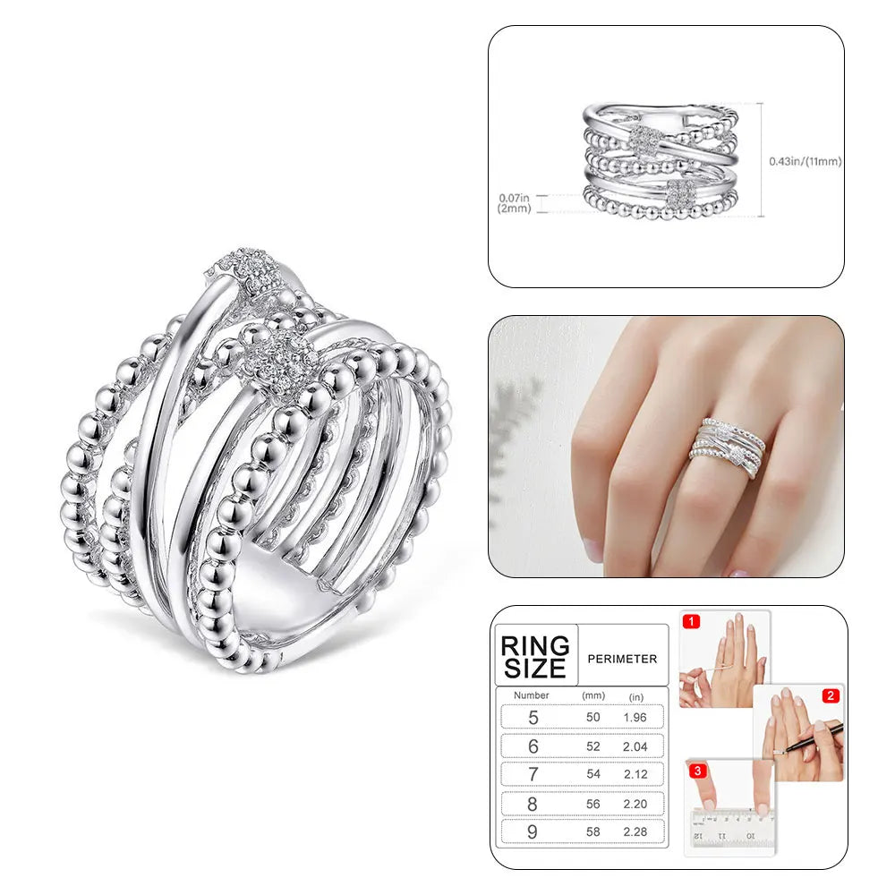 925 Sterling Silver Sparkling Hoops Ring Love Heart For Women Fashion jewelry Firefly Clover ring Party Anniversary Fine Gifts