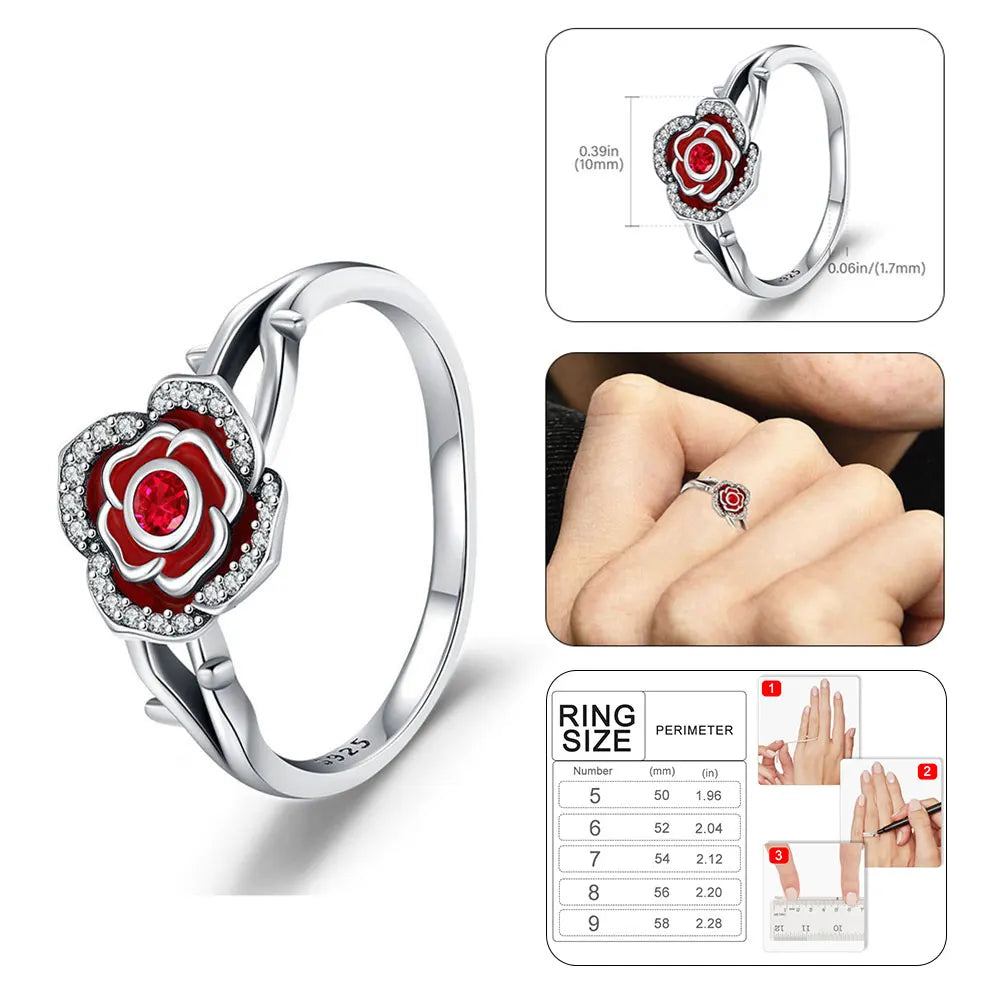 925 Sterling Silver Sparkling Hoops Ring Love Heart For Women Fashion jewelry Firefly Clover ring Party Anniversary Fine Gifts