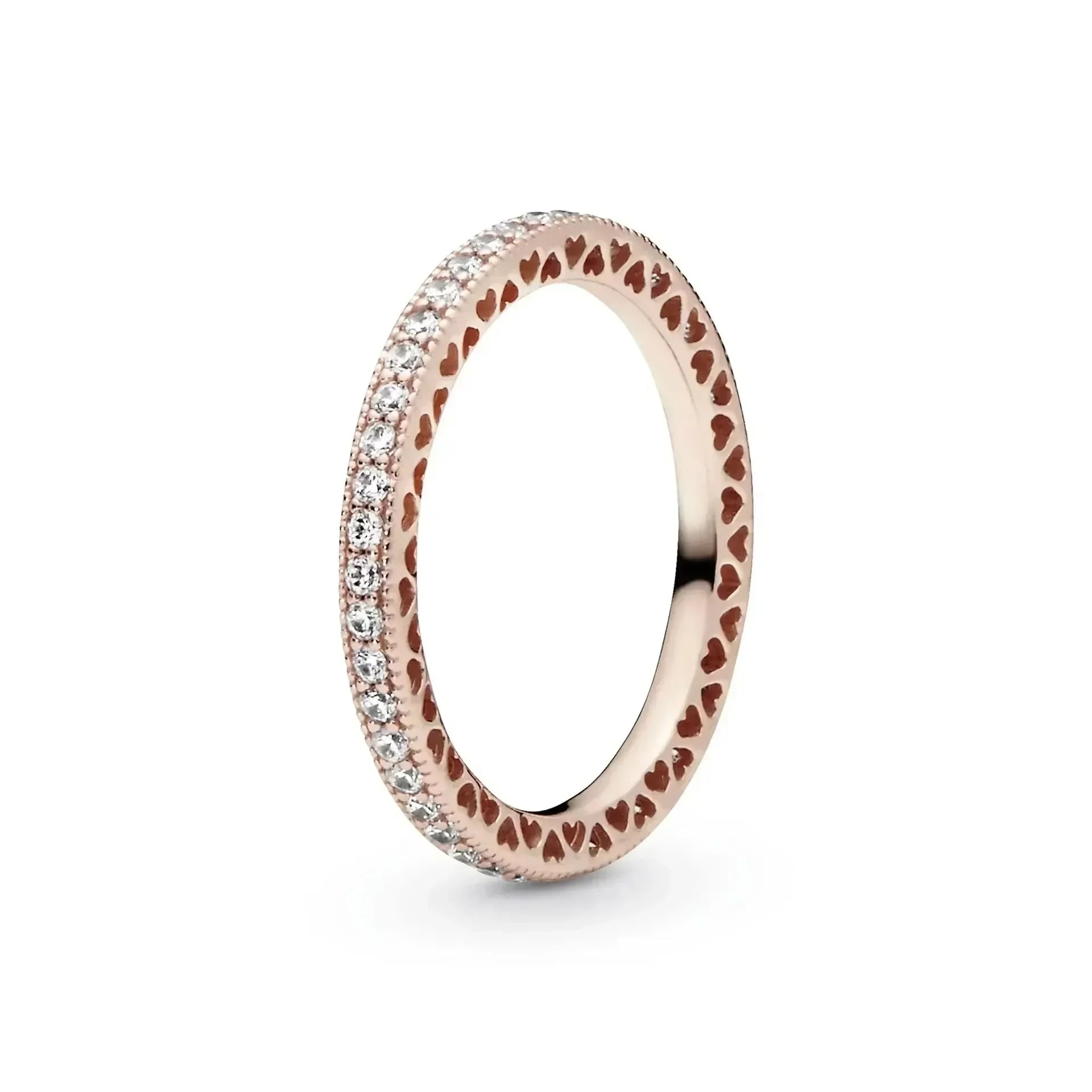 2025 New 925 sterling silver classic dazzling crown round hearts ring exquisite women's light luxury charm ring jewelry gift