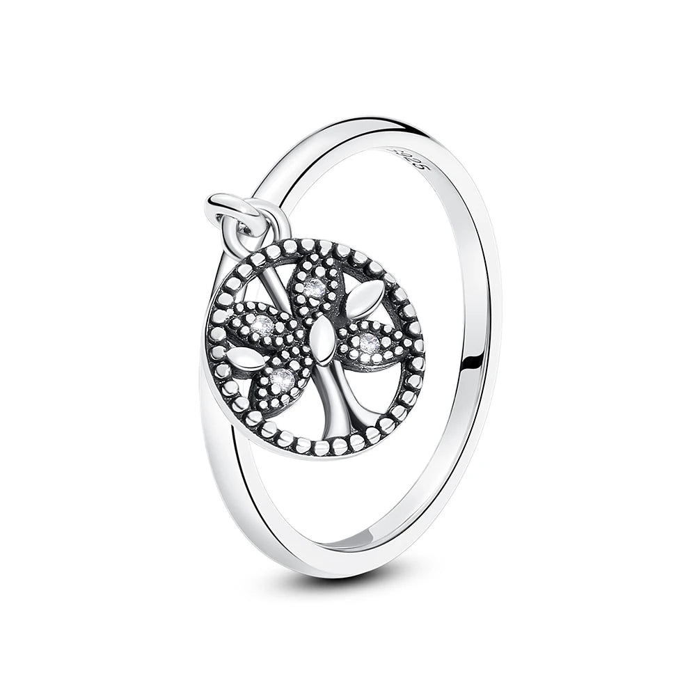 925 Sterling Silver Rings For Women Original Crown Love Heart Wishbone Engagement Wedding Rose Gold Crystal Ring Luxury Jewelry