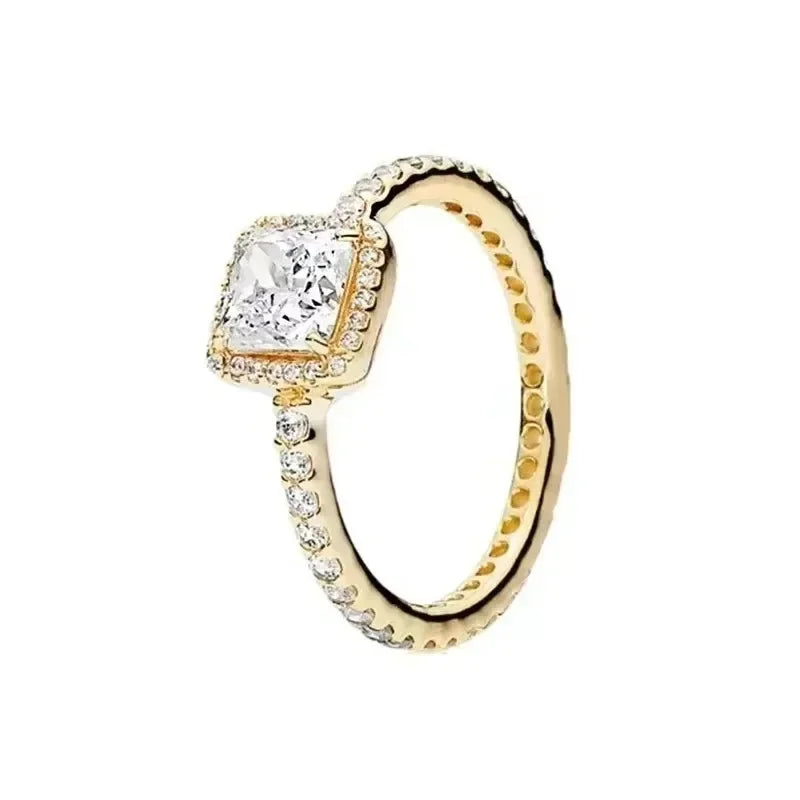 2025 New 925 sterling silver classic dazzling crown round hearts ring exquisite women's light luxury charm ring jewelry gift