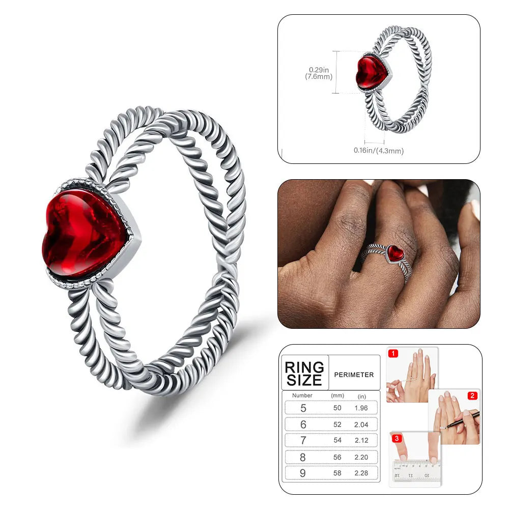 925 Sterling Silver Sparkling Hoops Ring Love Heart For Women Fashion jewelry Firefly Clover ring Party Anniversary Fine Gifts