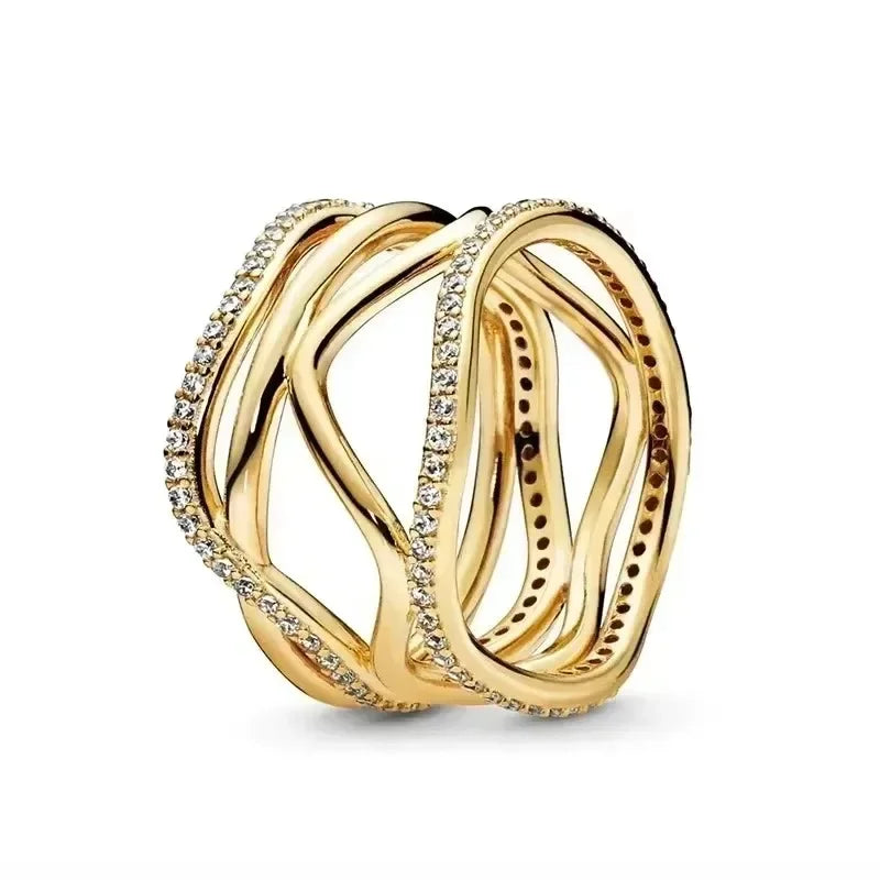 2025 New 925 sterling silver classic dazzling crown round hearts ring exquisite women's light luxury charm ring jewelry gift