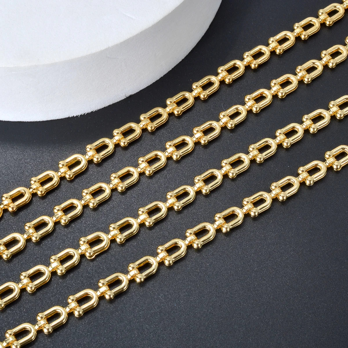 45/50/55/60cm U Shape Chain Hip Hop Punk Thick Chain Necklace Classic Gold Color Choker Unisex Statement Jewelry Gifts