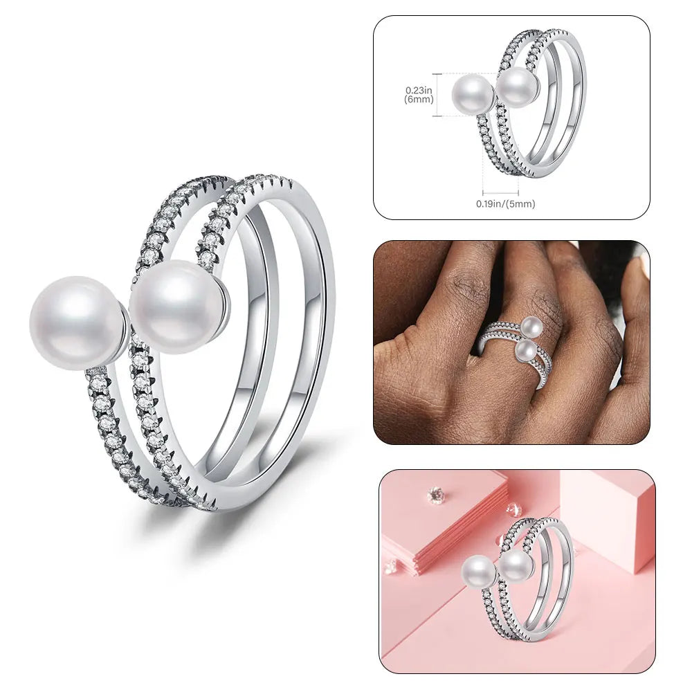 925 Sterling Silver Sparkling Hoops Ring Love Heart For Women Fashion jewelry Firefly Clover ring Party Anniversary Fine Gifts