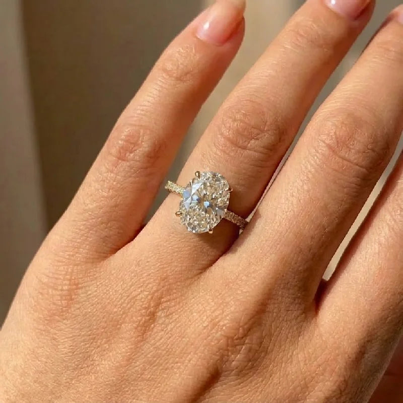 925 Sterling Silve Zircon Gorgeous Shiny Oval Stone Rings for Women Gift Engagement Wedding Luxury High Quality Fine Jewelry