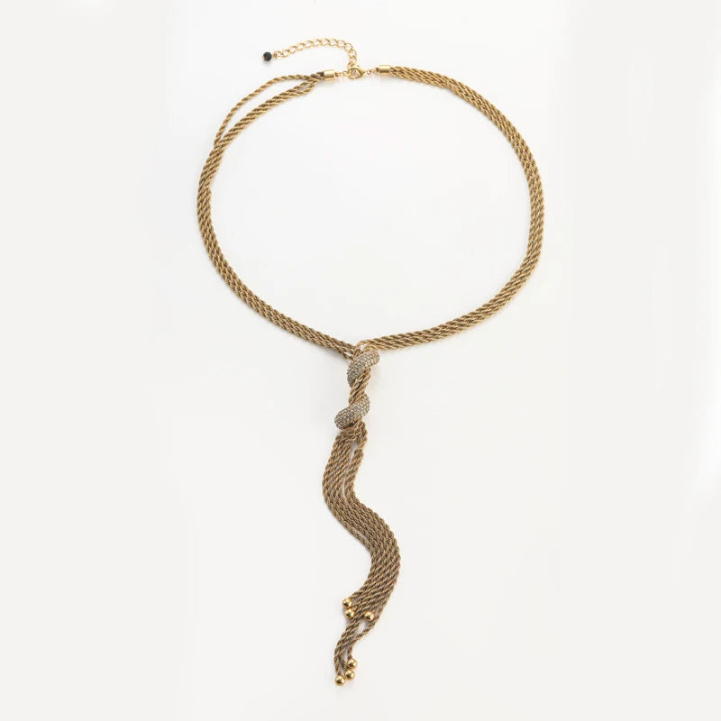 4mm Rope Chain Necklace Gold Color Vintage Antique Long Jewelry For Women Sweater Tassel Accessories Luxury Dubai 2025 Trends